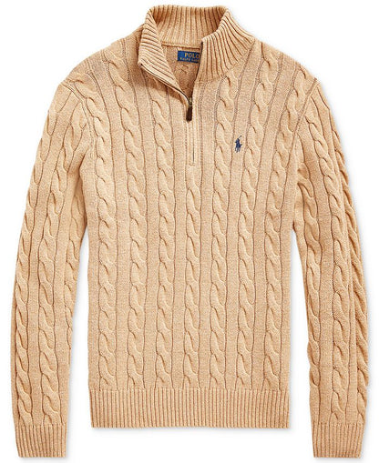 R&L Half-Zip Cable-Knit Cotton Sweaters