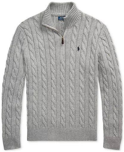 R&L Half-Zip Cable-Knit Cotton Sweaters